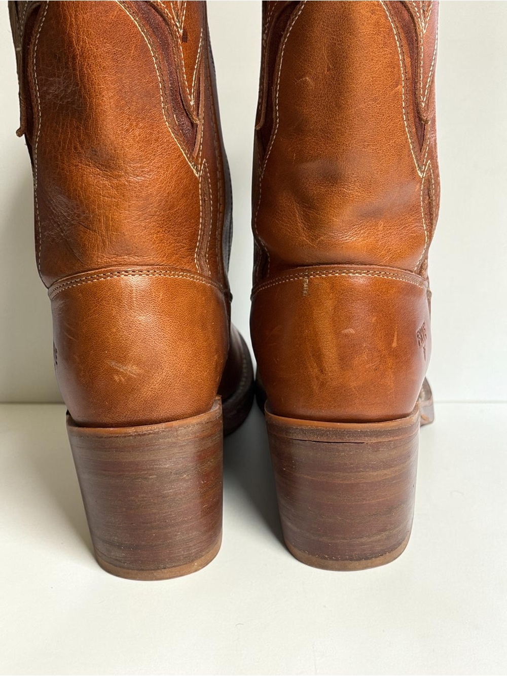 VTG Frye Sabrina Floral Inlay Campus Leather Boots 5.5 Boho Western - Picture 4 of 13